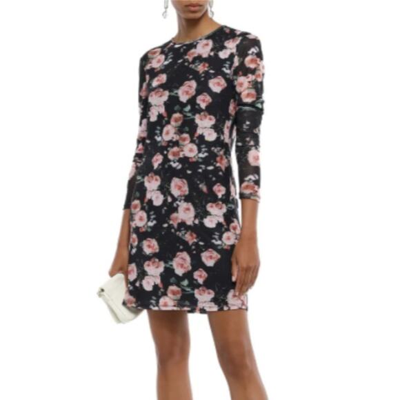 Rebecca Minkoff Black Floral Print Mini Dress - Picture 1 of 5